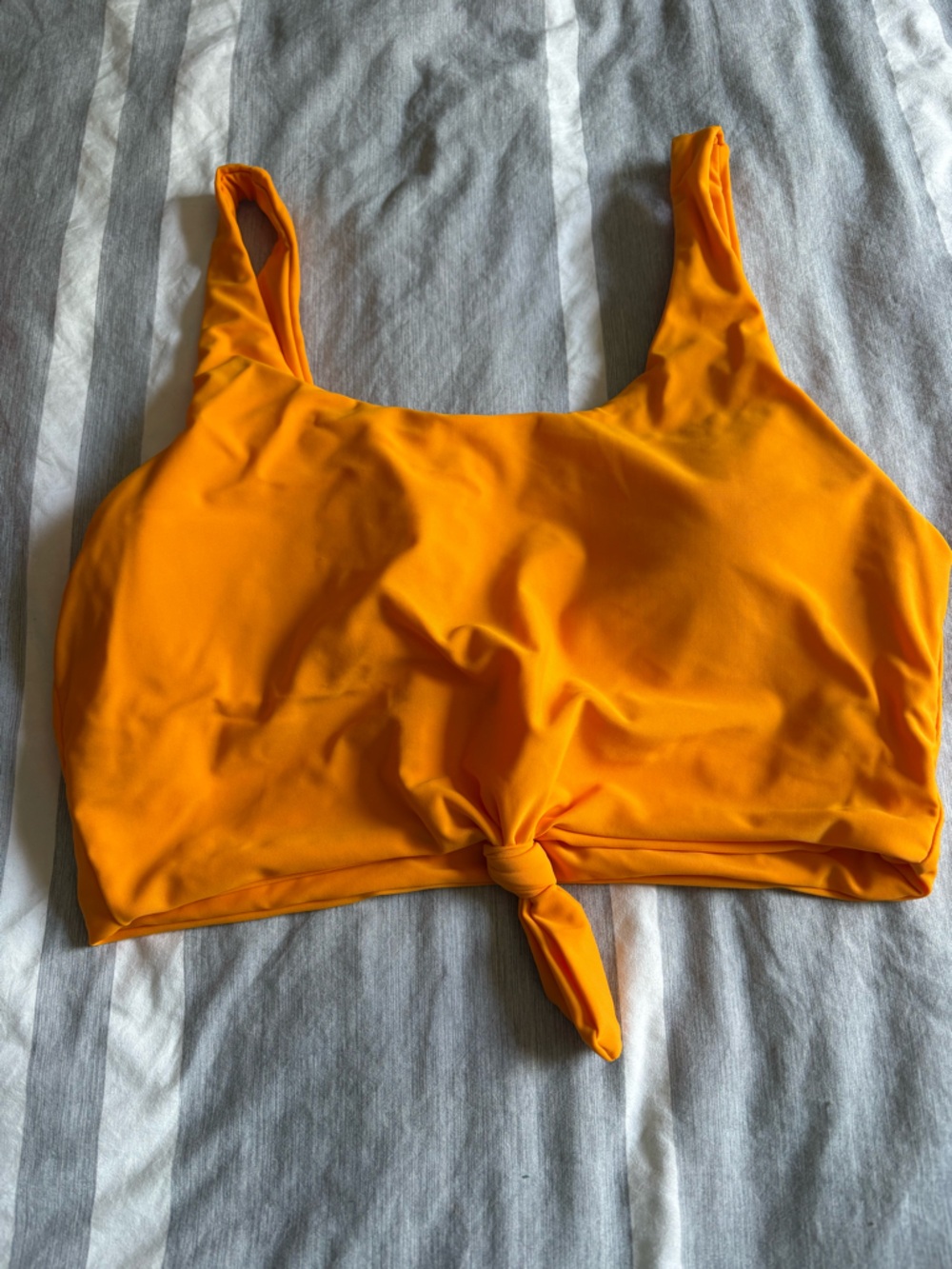 Zaful Bright Orange Knot Swim Top
